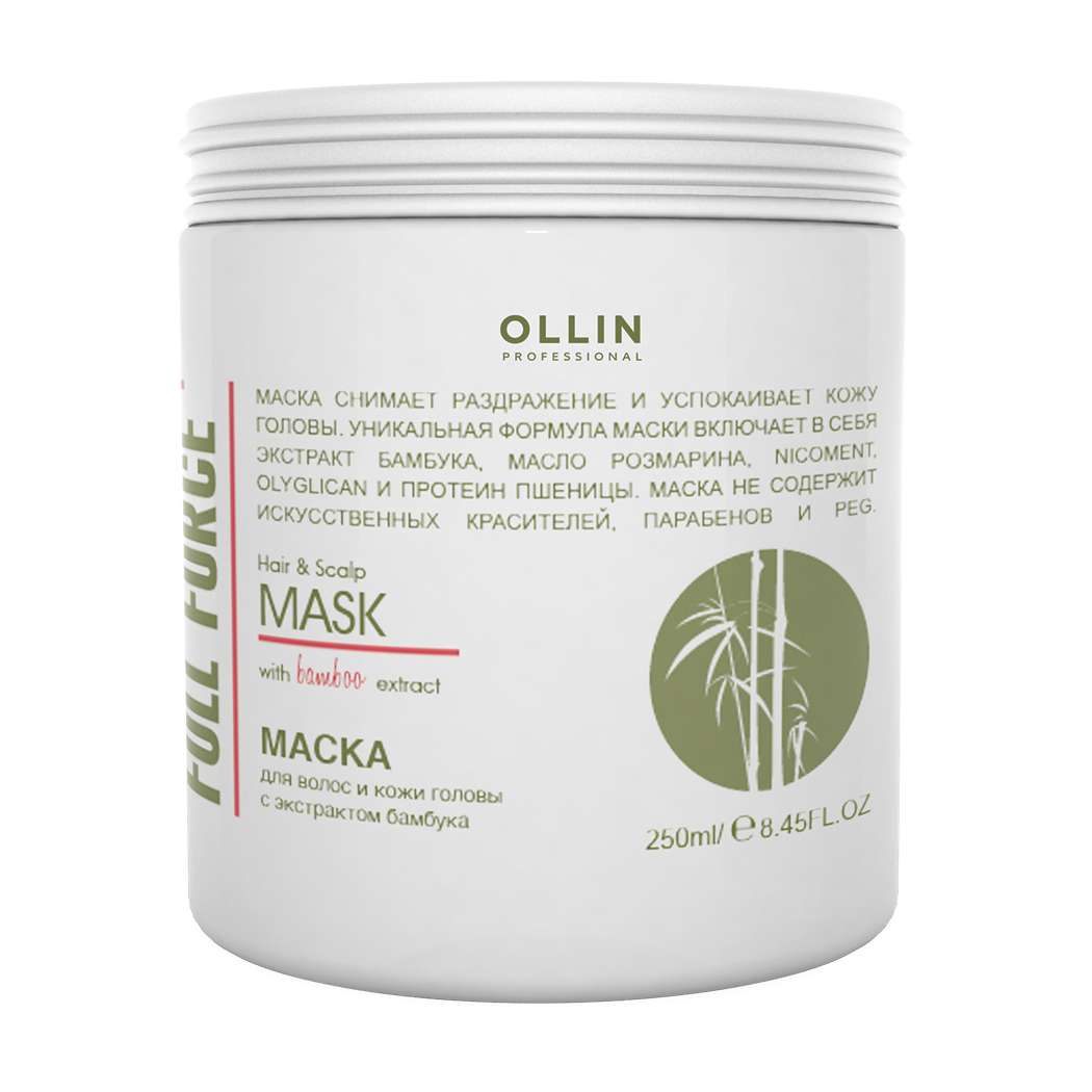 

Маска для волосся та шкіри голови Ollin Professional Full Force Hair & Scalp Mask з екстрактом бамбука, 250 мл