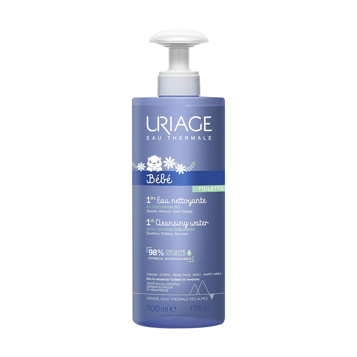 

Очищувальна вода Uriage Baby 1st Water No-Rinse для дитячої шкіри, 500 мл