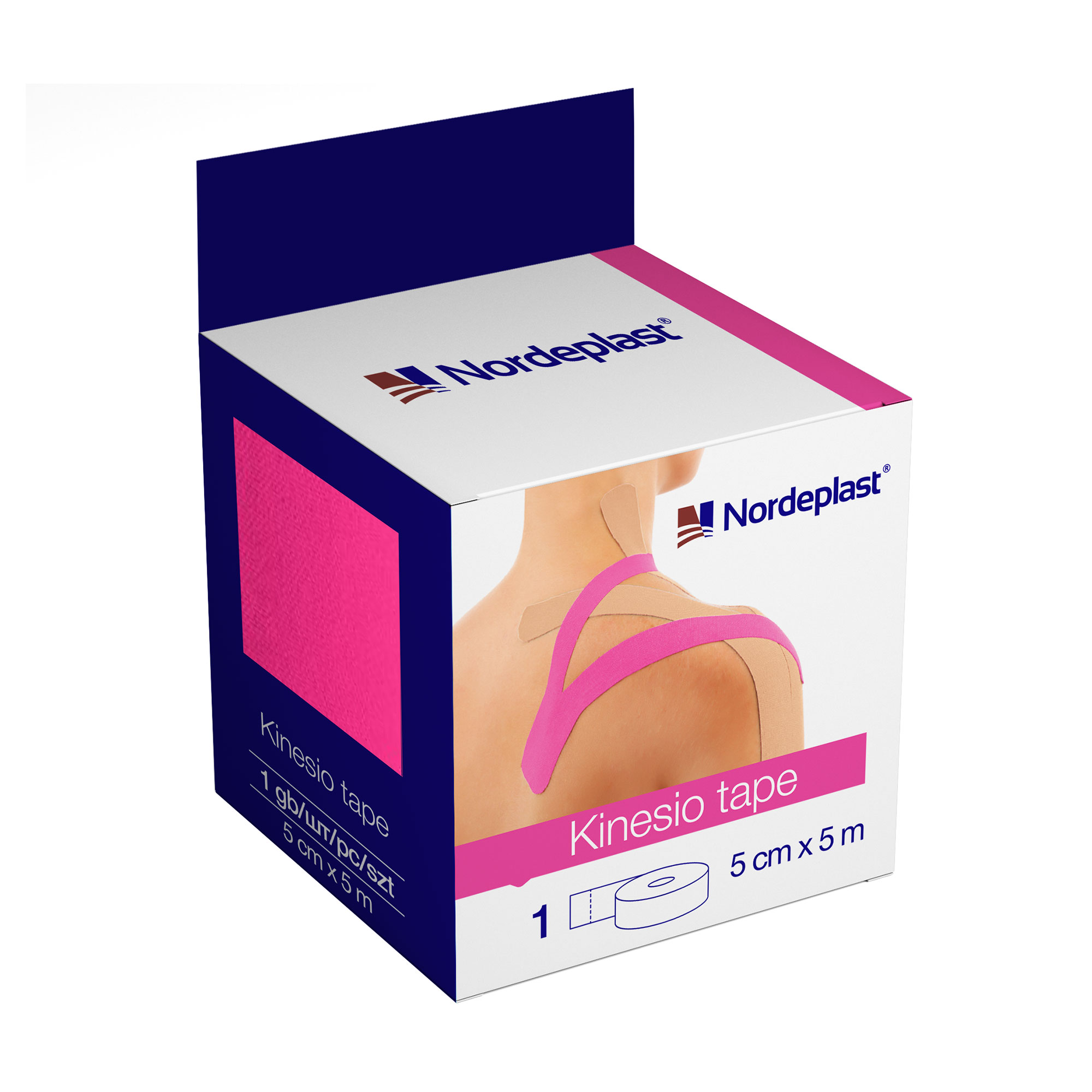 

Уцінка! Кінезіо тейп медичний пластир Nordeplast Kinesio Tape рожевий, 5 см*5 м