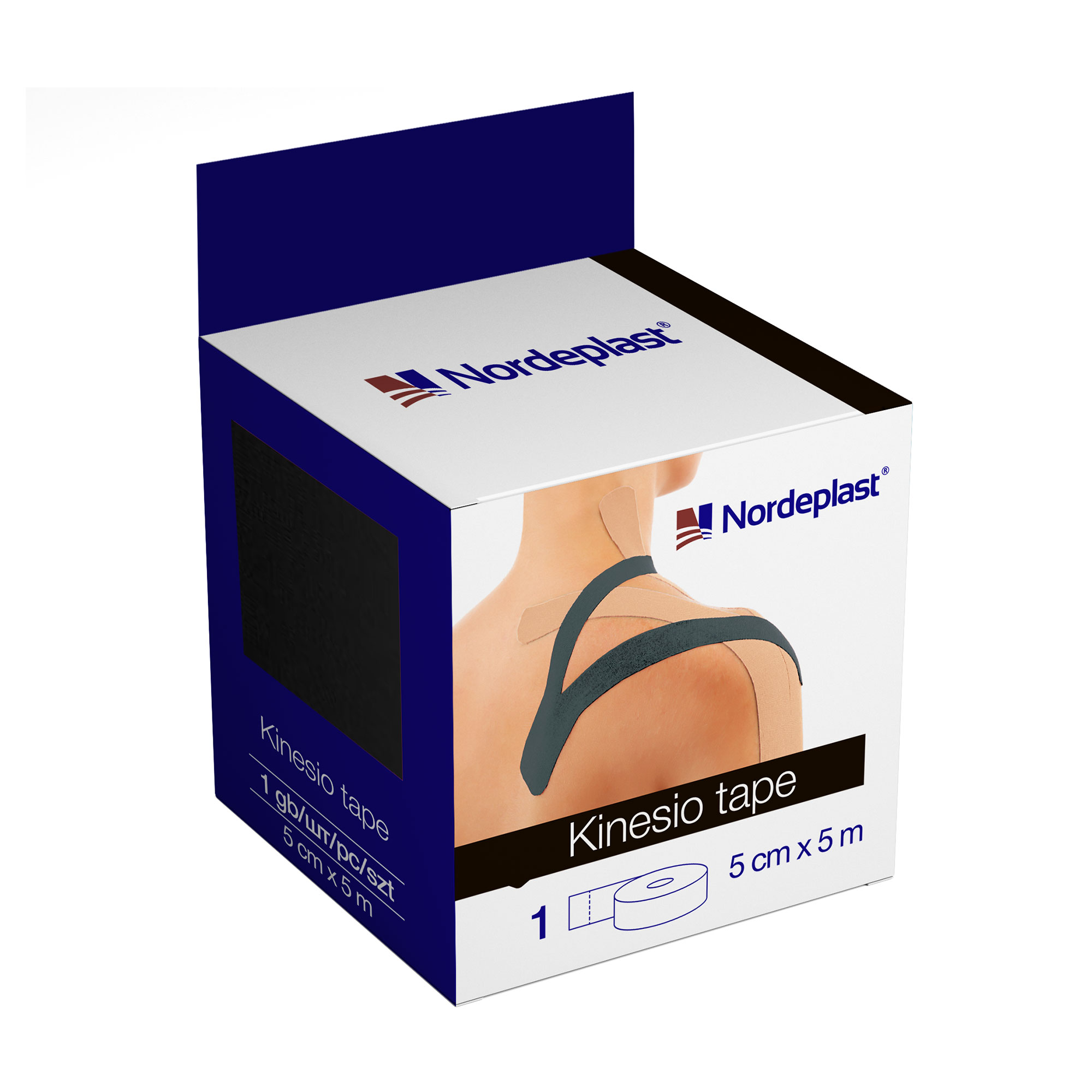 

Уцінка! Кінезіо тейп медичний пластир Nordeplast Kinesio Tape чорний, 5 см*5 м