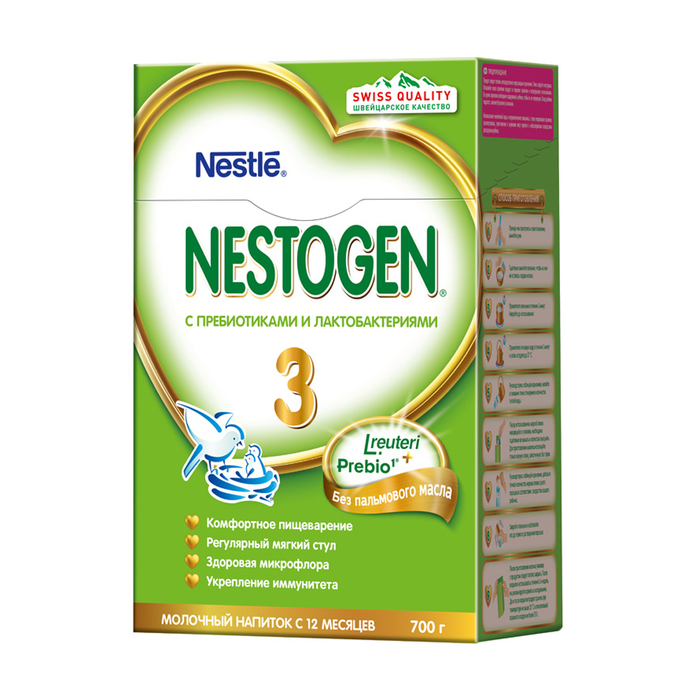 

Суха молочна суміш Nestle Nestogen 3 з пребіотиками і лактобактеріями з 12 мiсяцiв, 700 г