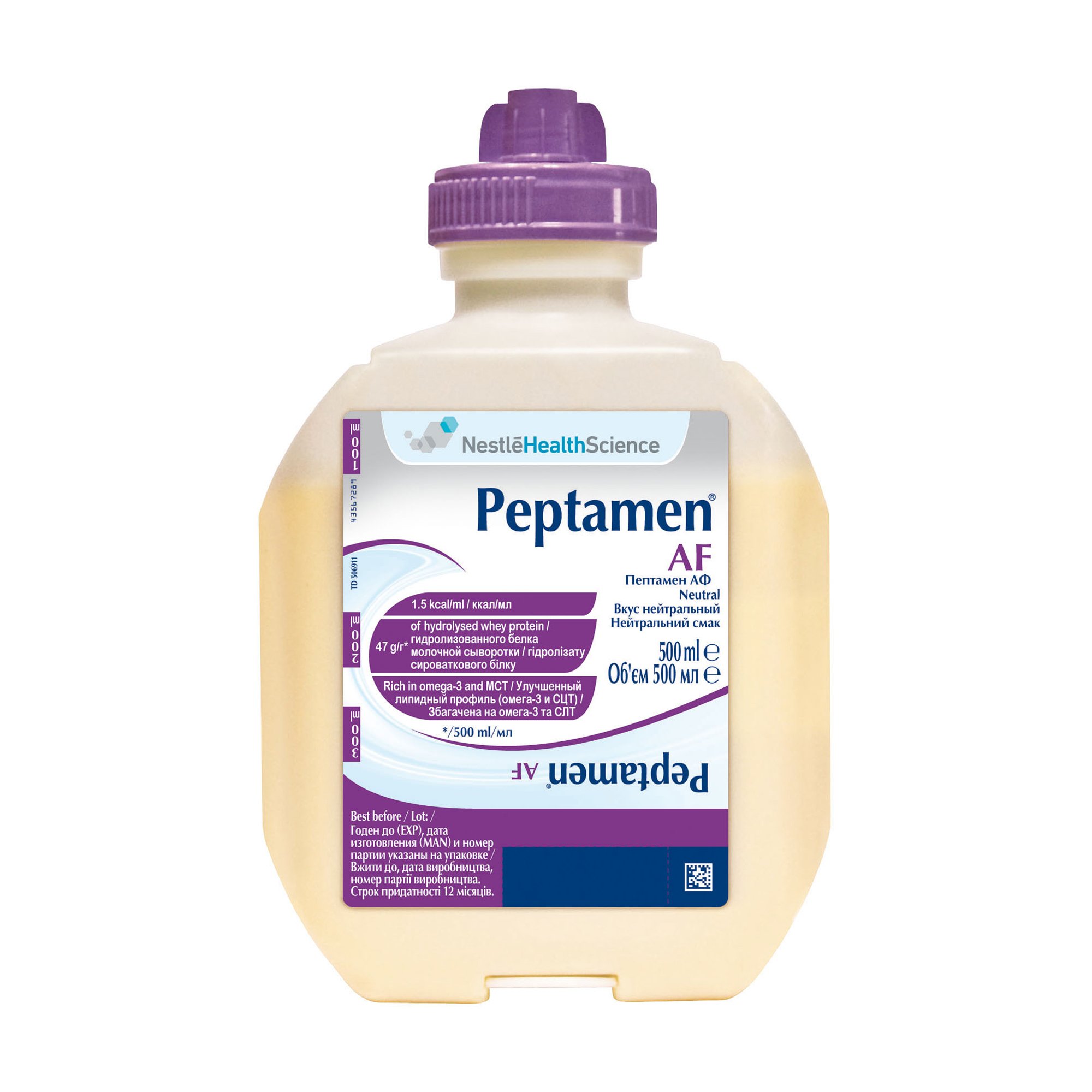 

Уцінка! Спеціальне ентеральне харчування Nestle Peptamen AF від 3 років, 500 мл