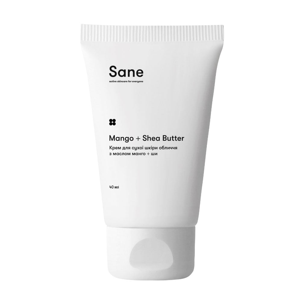 

Уцінка! Крем для обличчя Sane Mango + Shea Butter з олією манго та ши, для сухої шкіри, 40 мл