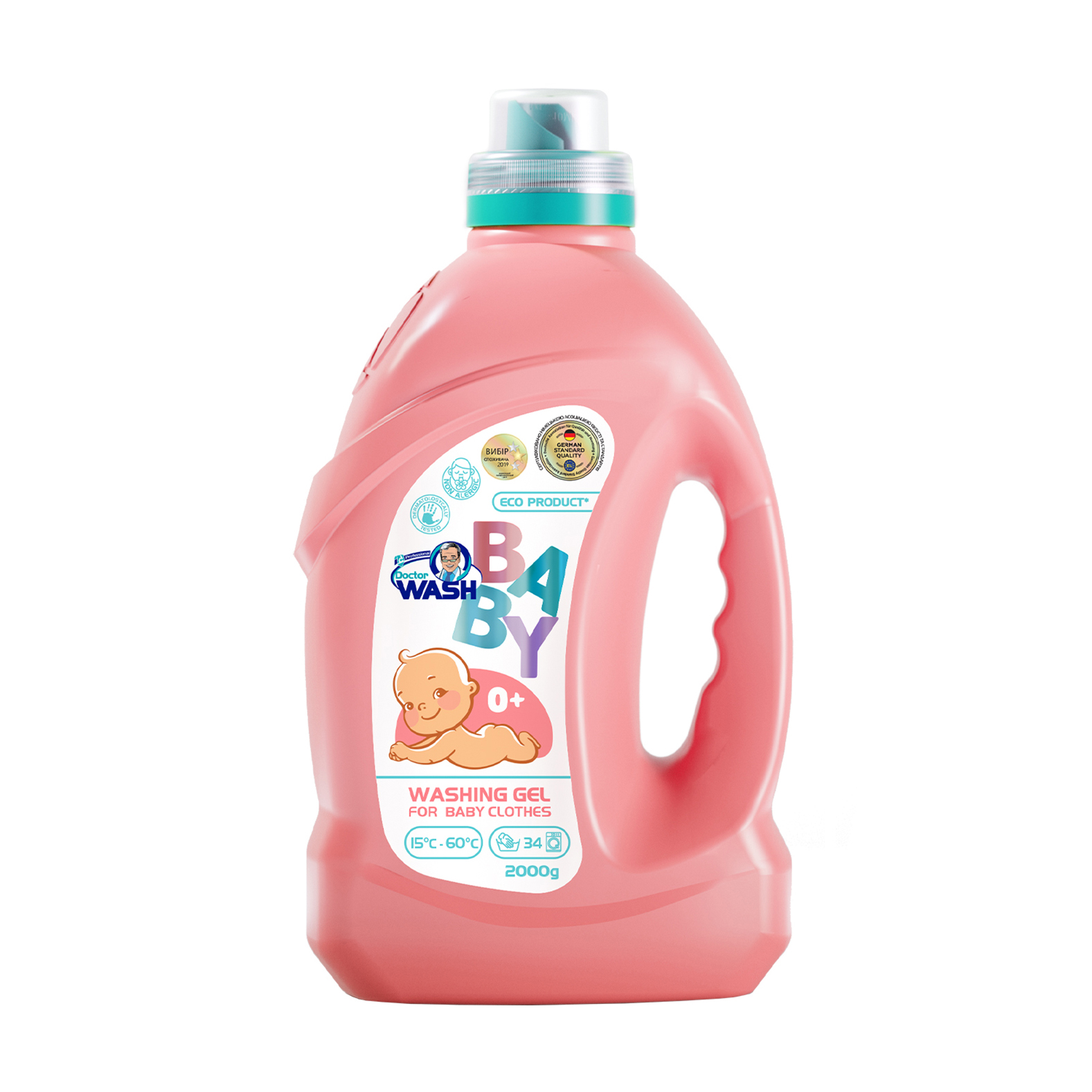 

Уцінка! Гель для прання дитячого одягу Doctor Wash Baby Washing Gel 34 циклів прання, 2 кг