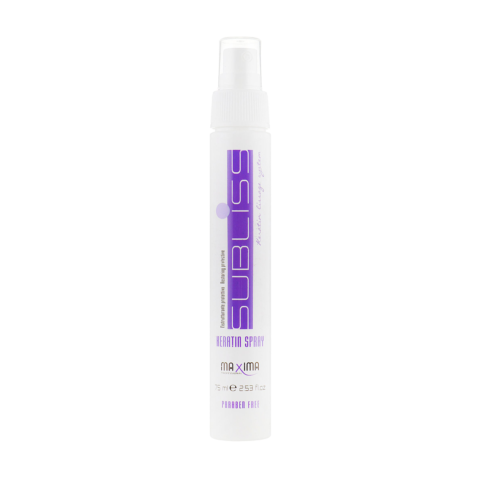 

Реконструювальний флюїд-спрей Maxima Professional Subliss Keratin Hair Spray з кератином, 75 мл