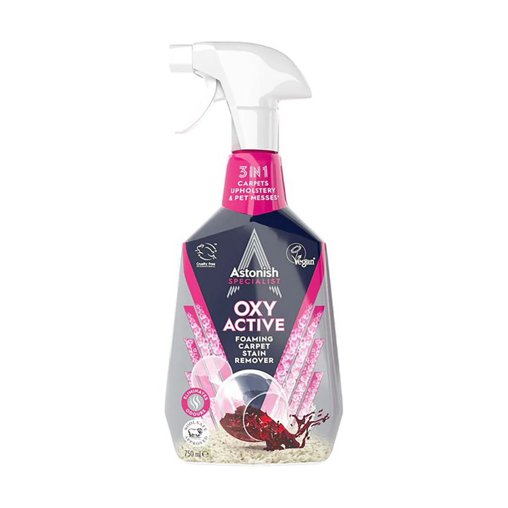

Уцінка! Плямовивідник для килимів та текстильних поверхонь, з активним киснем Astonish, 750 мл