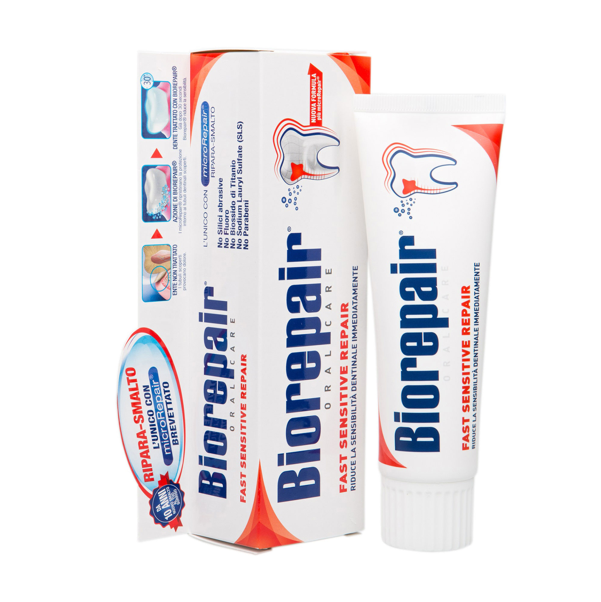 

Уцінка! Зубна паста Biorepair Oral Care Fast Sensitive Repair Швидке позбавлення чутливості, 75 мл
