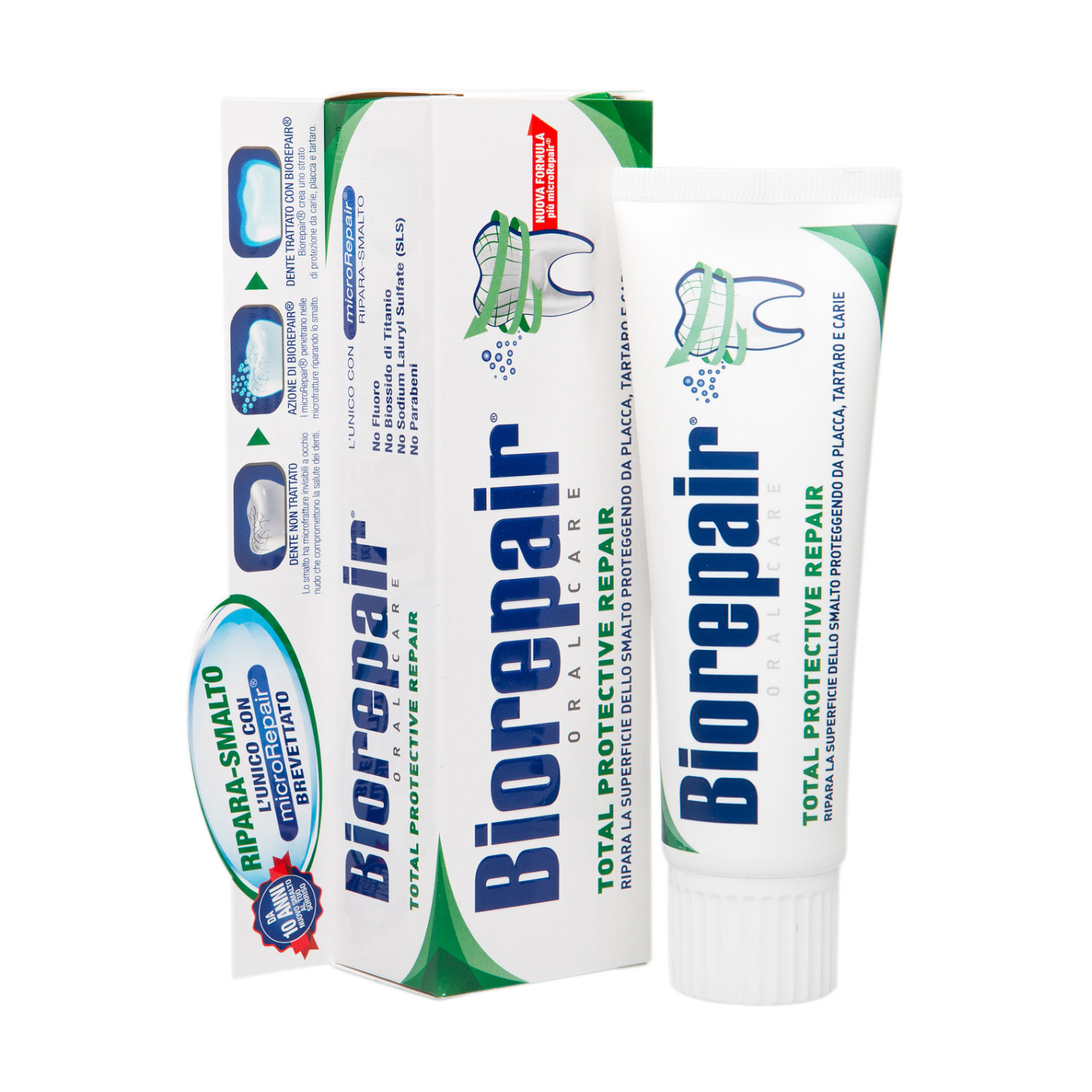 

Уцінка! Зубна паста Biorepair Oral Care Total Protective Repair Абсолютний захист та відновлення, 75 мл