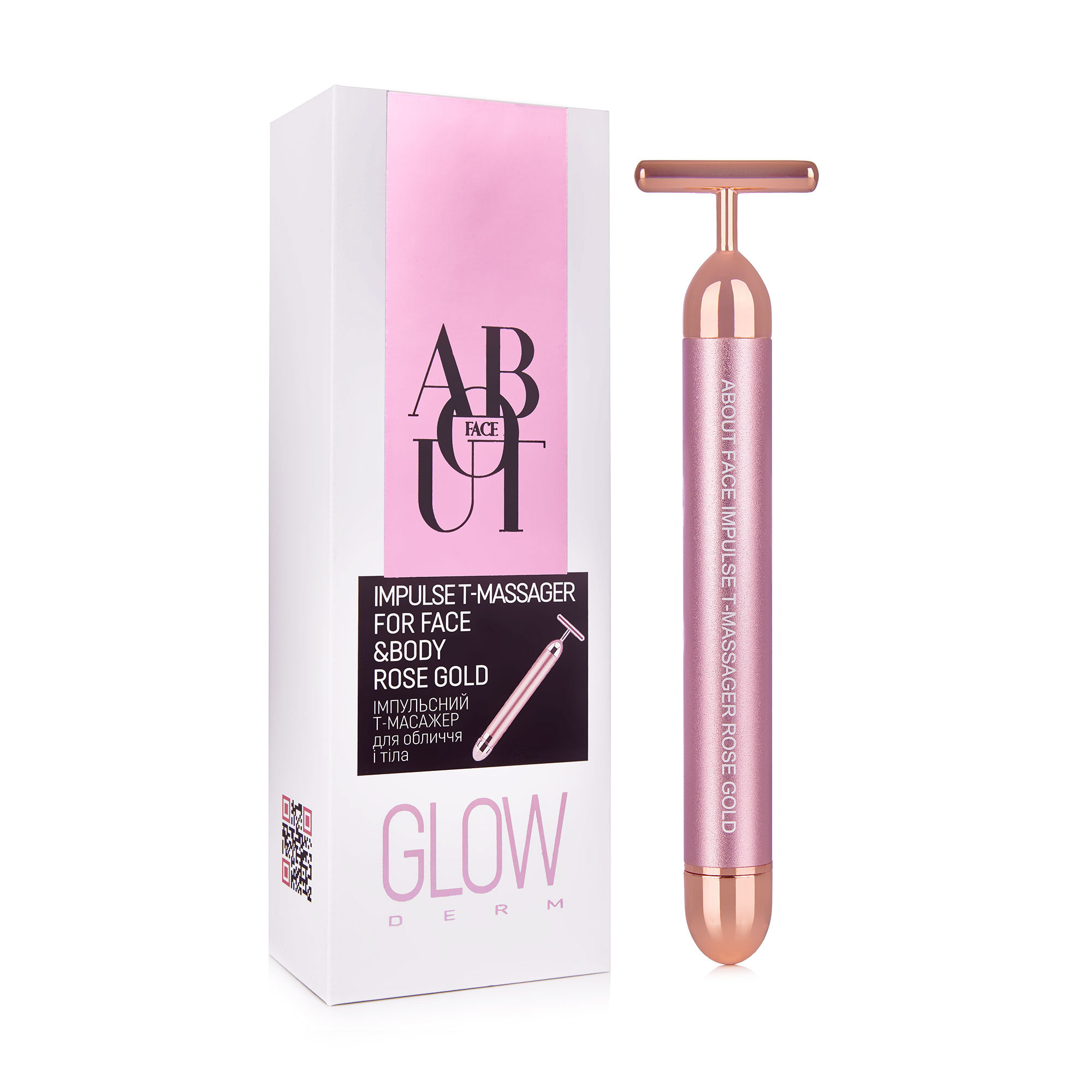 

Уцінка! Імпульсний T-масажер для обличчя ABOUT face Impulse T-Massager for Face & Body Rose Gold