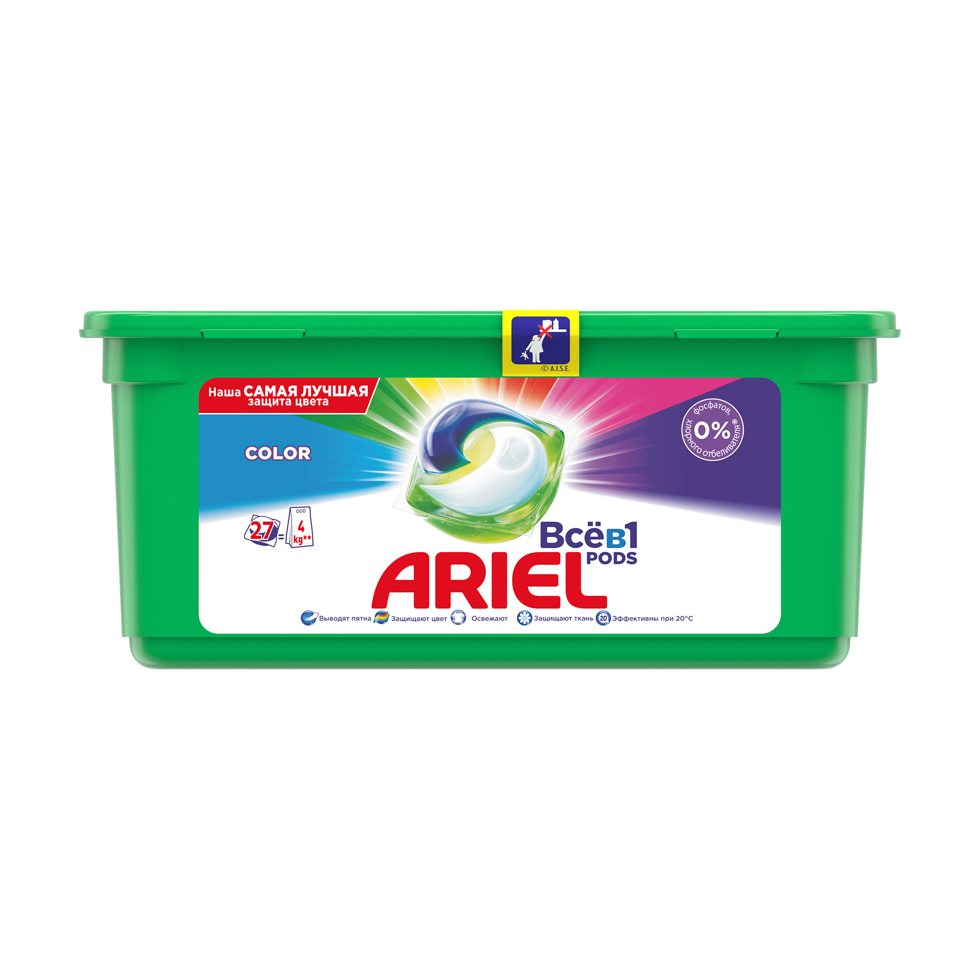 

Капсули для прання Ariel Все в 1 Pods Color, 27 циклів прання, 27 шт
