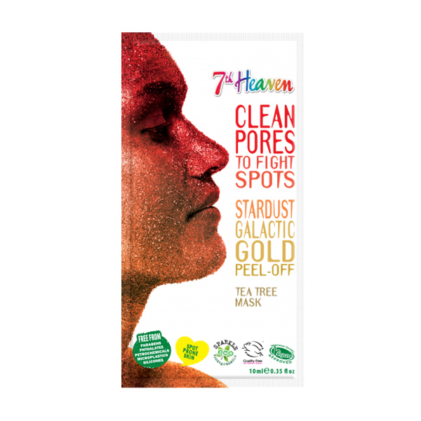 

Маска-плівка для обличчя з маслом чайного дерева 7th Heaven Stardust Galactic Gold Peel-Off Tea Tree Mask Зоряний пил, 10 г