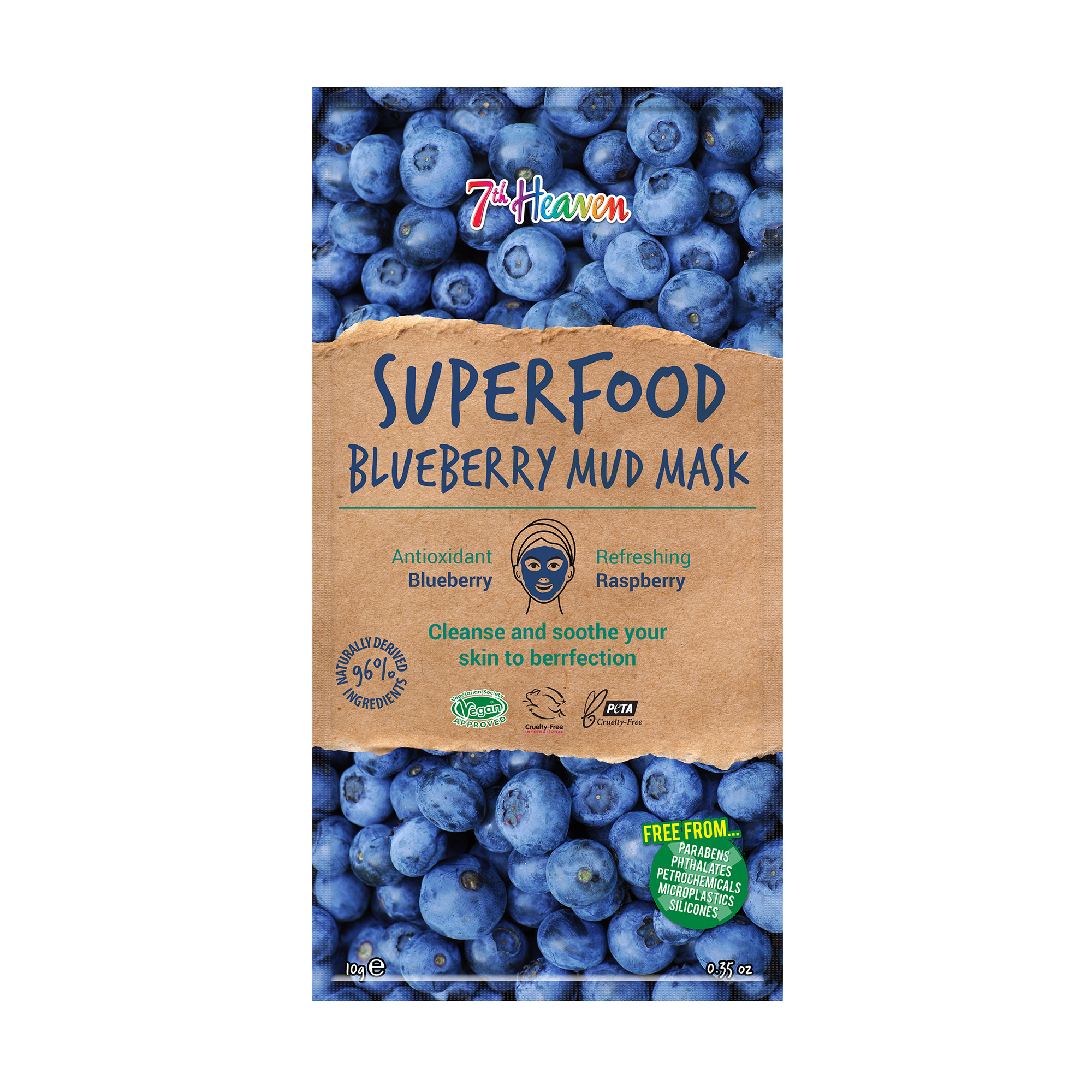

Грязьова маска для обличчя з чорницею 7th Heaven Superfood Blueberry Mud Mask, 10 г
