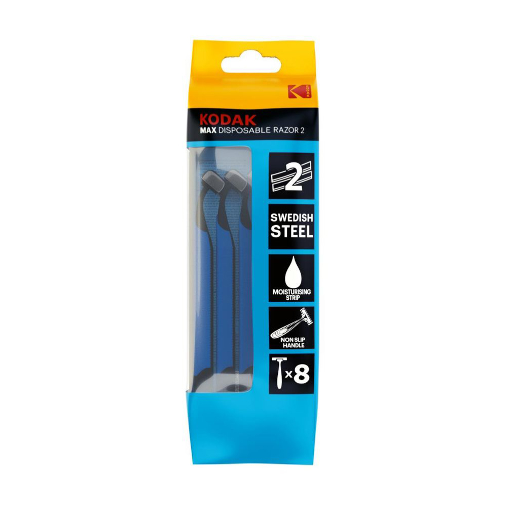 

Одноразові бритви Kodak Max 2 Blue Aloe Vera 2 леза чоловічі, 8 шт