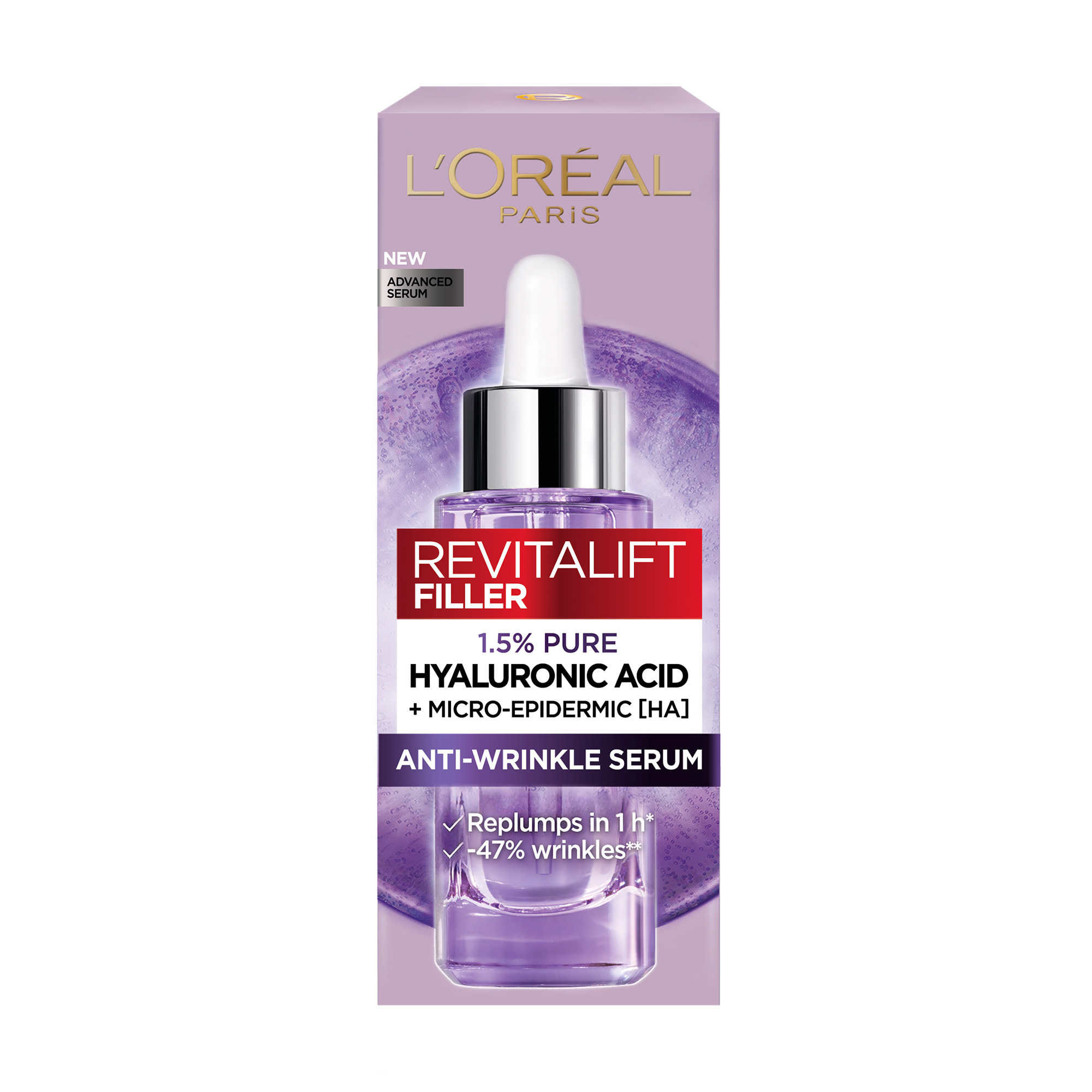 

Уцінка! Сироватка для обличчя проти зморщок L'Oreal Paris Revitalift Філер з гіалуроновою кислотою, 30 мл