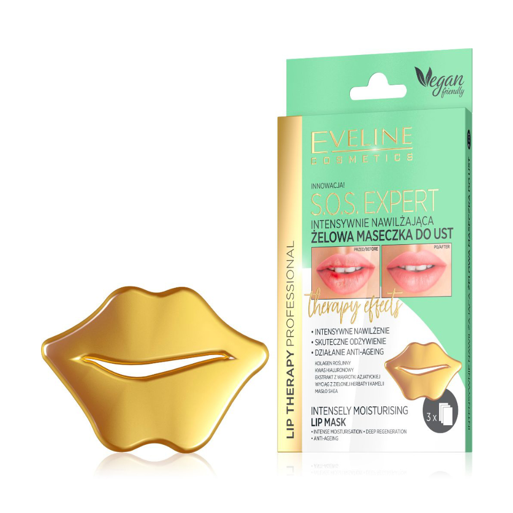 

Гелева маска для губ Eveline Cosmetics Lip Therapy S.O.S. Expert Intensely Moisturising Lip Mask, 3 шт