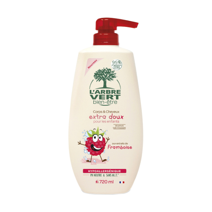 

Дитячий шампунь для душу L'Arbre Vert з екстрактом малини, для тіла та волосся, гіпоалергенний, 720 мл