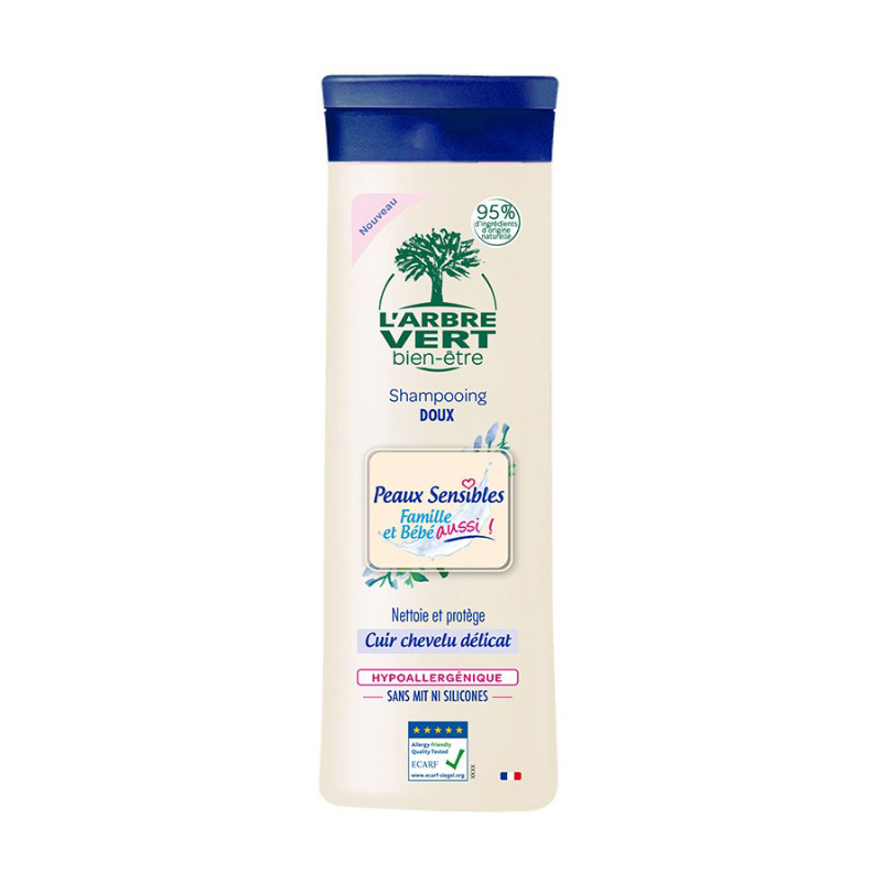 

Гіпоалергенний шампунь для волосся L'Arbre Vert Sensitive Shampoo Для всієї родини, з екстрактом мигдалю, 250 мл
