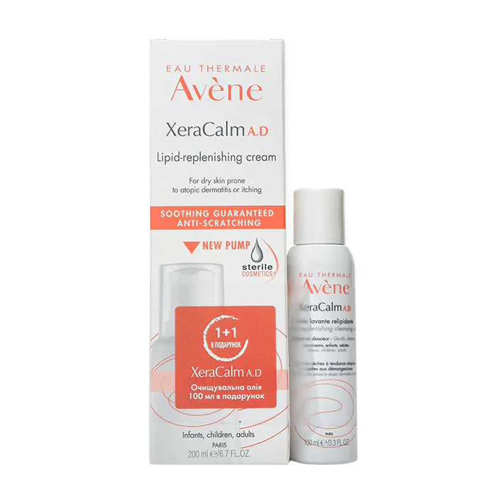 

Набір Avene XeraCalm A.D. (бальзам, 200 мл + олія очищувальна, 100 мл)