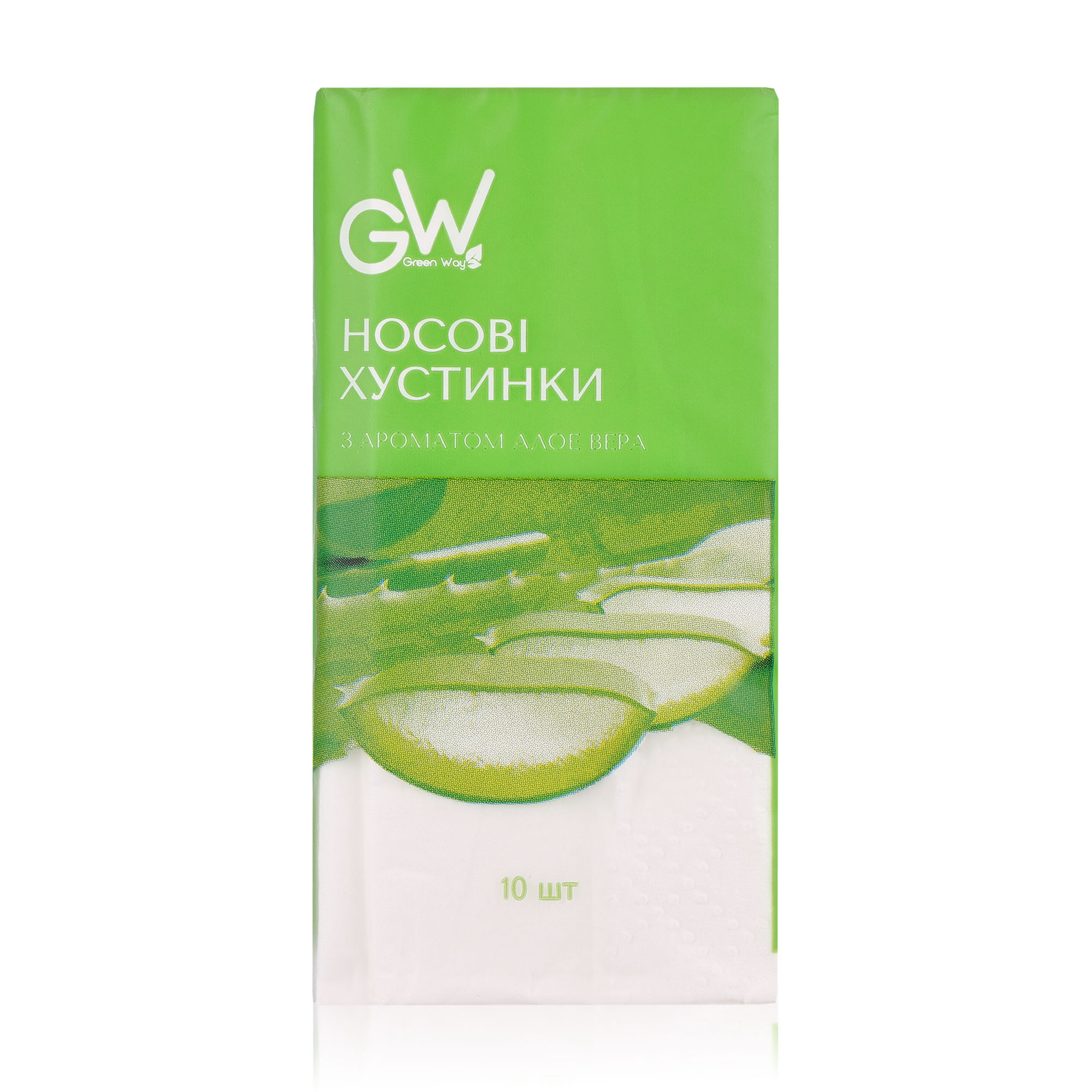 

Паперові носові хустинки Green Way з ароматом алое вера, 3-шарові, 10 шт