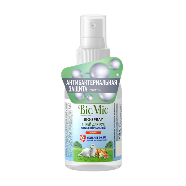 

Антибактеріальний спрей для рук BioMio Bio-Spray Грейпфрут, 100 мл