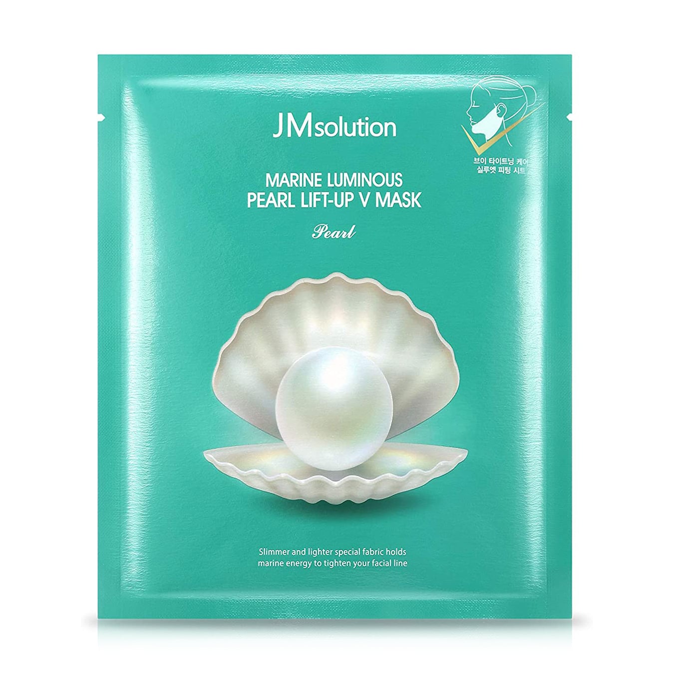 

Тканинна маска для підтяжки контуру обличчя JMsolution Marine Luminous Pearl Lift-Up V Mask Pearl з перлами, 25 г