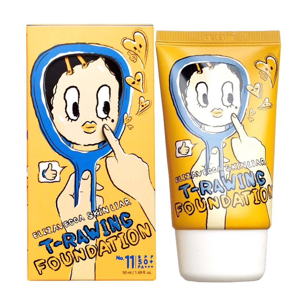 

Уцінка! Тональна основа для обличчя Elizavecca Skin Liar T-Rawing Foundation 11 Natural Beige, 50 мл