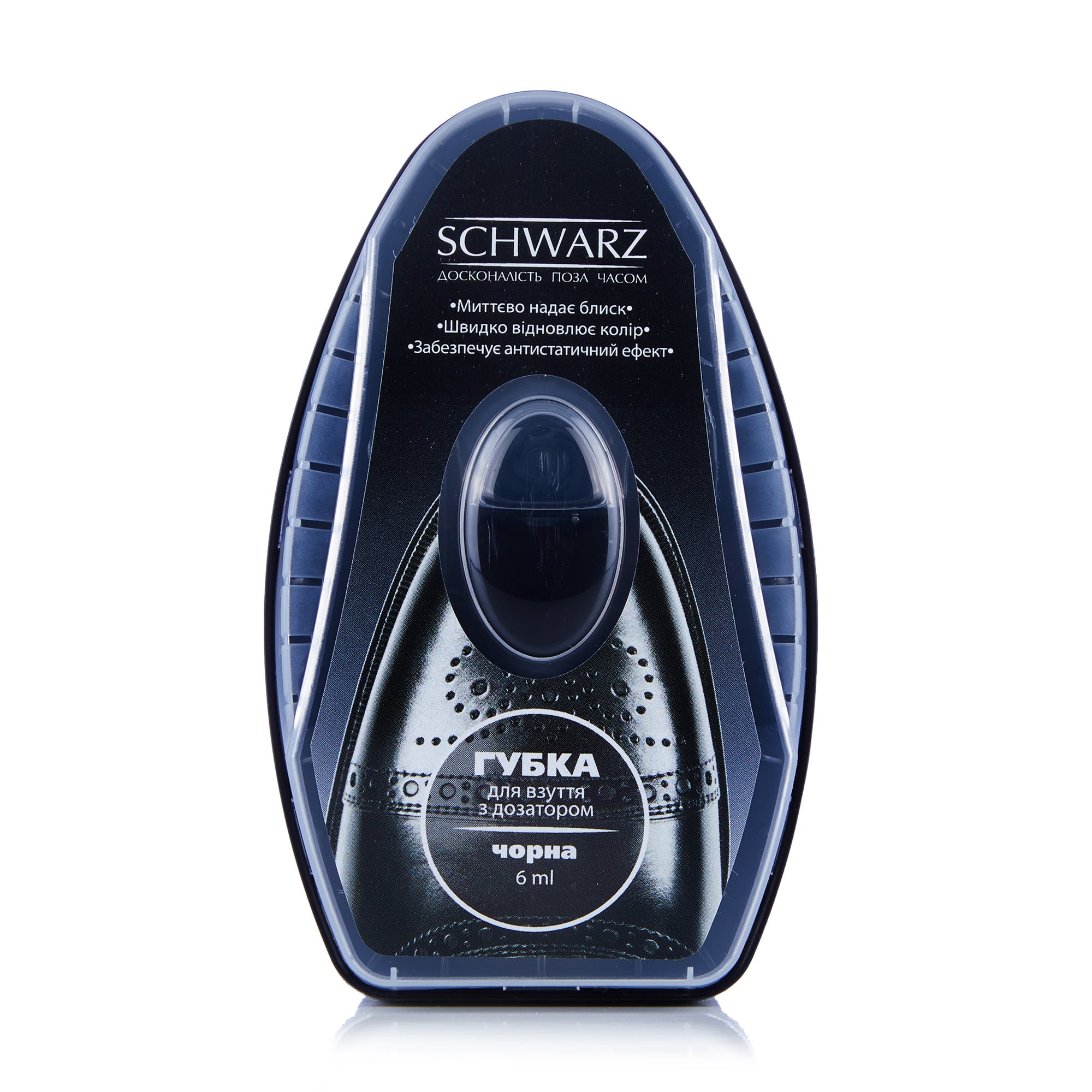 

Губка для взуття SCHWARZ для гладкої шкіри, з дозатором, чорна, 6 мл
