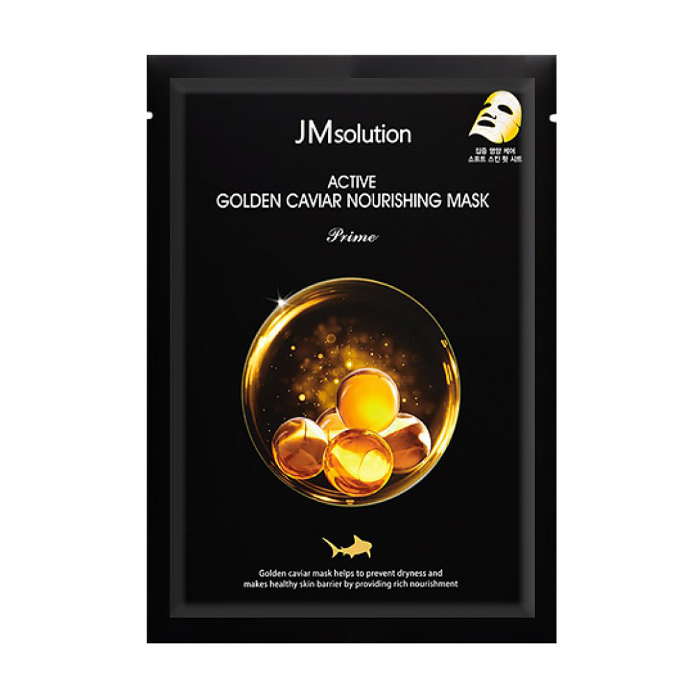 

Тканинна маска для обличчя JMsolution Active Golden Caviar Nourishing Mask Prime з золотом та ікрою, 30 мл