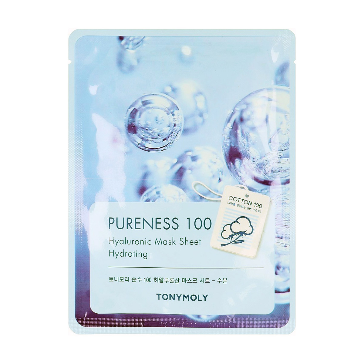 

Тканинна маска для обличчя Tony Moly Pureness 100 Hyoluronic Mask Sheet з гіалуроновою кислотою, 21 мл