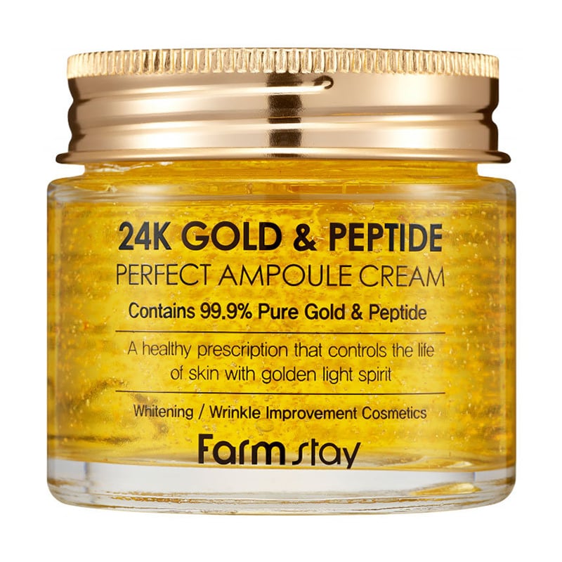 

Уцінка! Ампульний крем для обличчя FarmStay 24K Gold and Peptide Perfect Ampoule Cream з золотом та пептидами, 80 мл