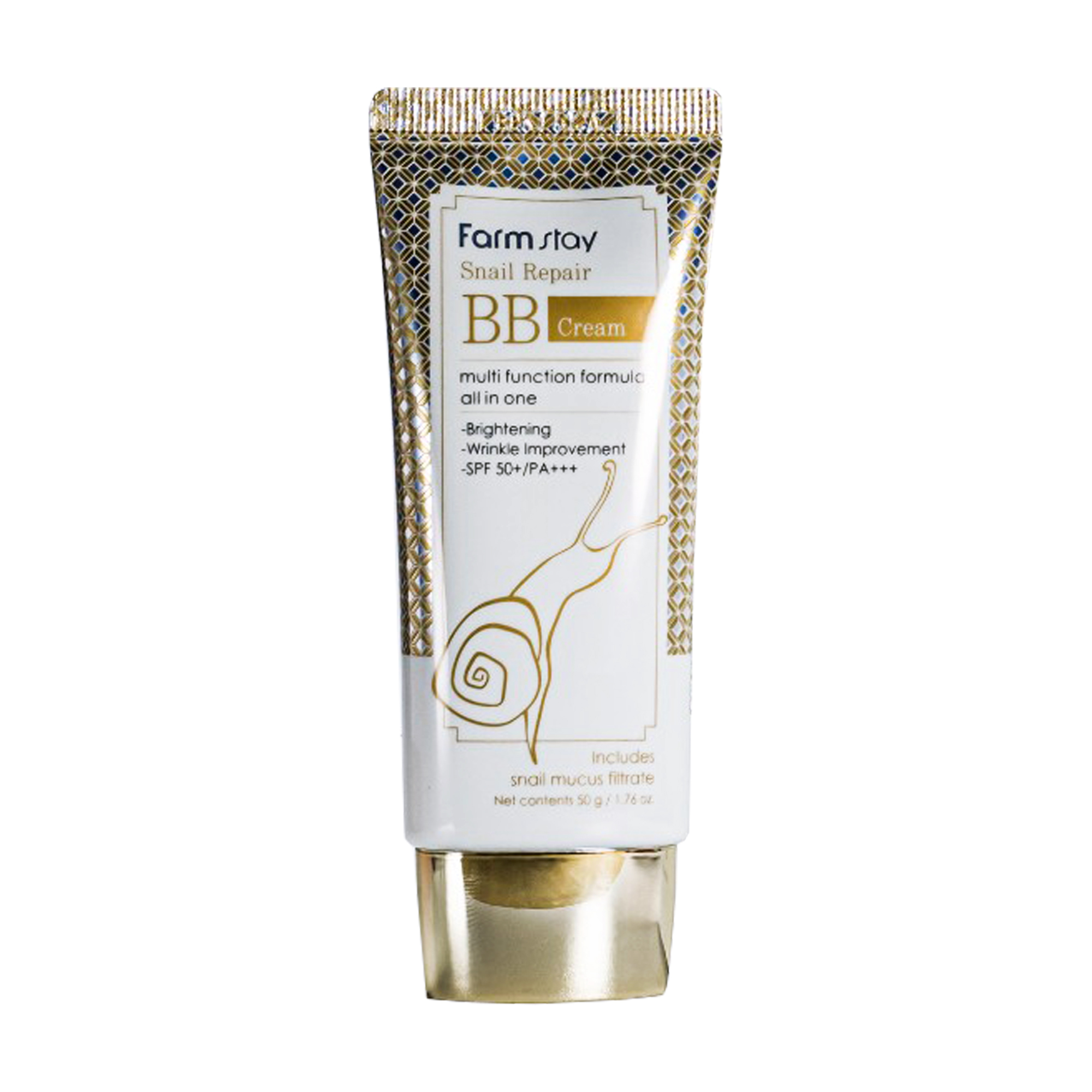 

Уцінка! BB-крем для обличчя FarmStay Snail Repair BB Cream SPF 50 + / PA +++ з муцином равлика, висвітлення та розгладжування зморшок, 50 г