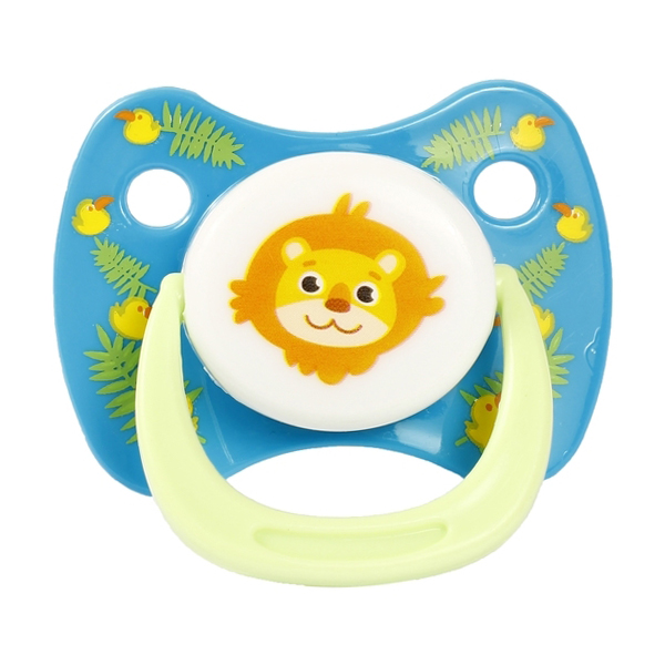 

Пустушка силіконова кругла Курносики Левеня 6-12 + місяців, синя (7215 / 6-12 +)