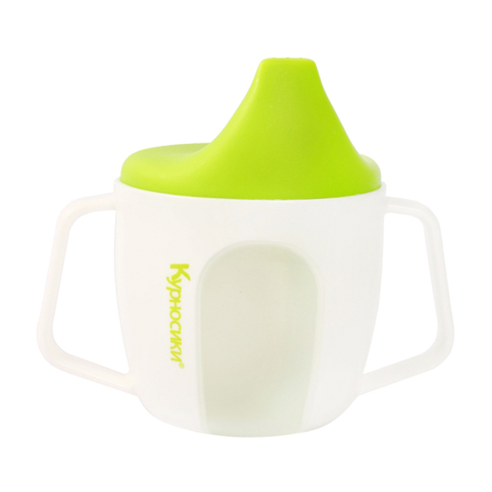 

Чашка-поїлка Курносики з ручками та твердим носиком, від 9 місяців, салатова, 150 мл (7019)