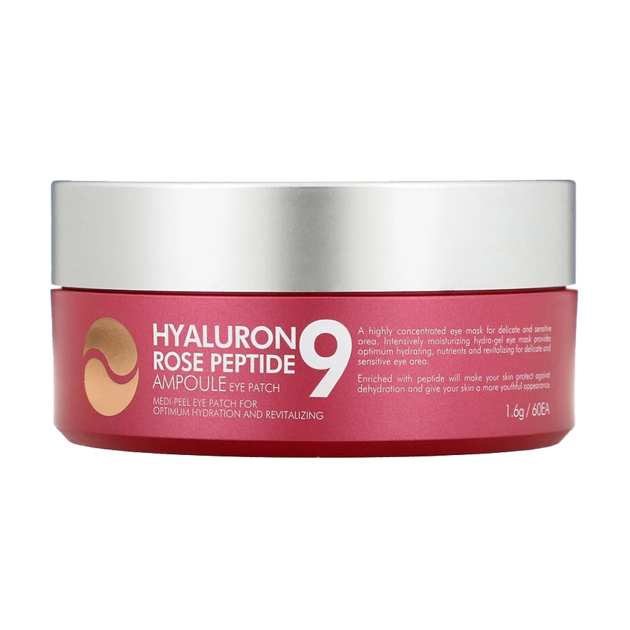 

Уцінка! Гідрогелеві патчі під очі Medi-Peel Hyaluron Rose Peptide 9 Ampoule Eye Patch з пептидами і болгарською трояндою, 60 шт