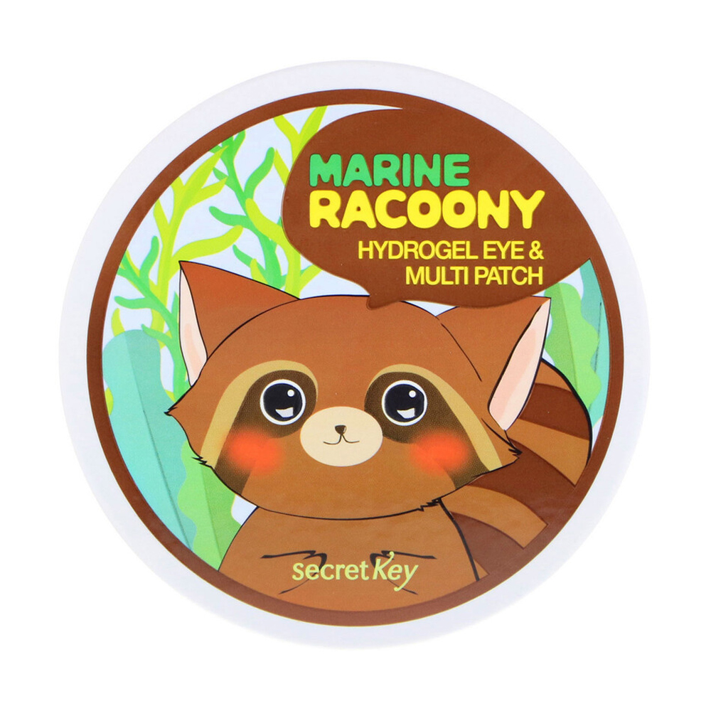 

Гідрогелеві патчі під очі Secret Key Marine Racoony Hydrogel Eye & Multi Patch мультифункціональні, 60 шт