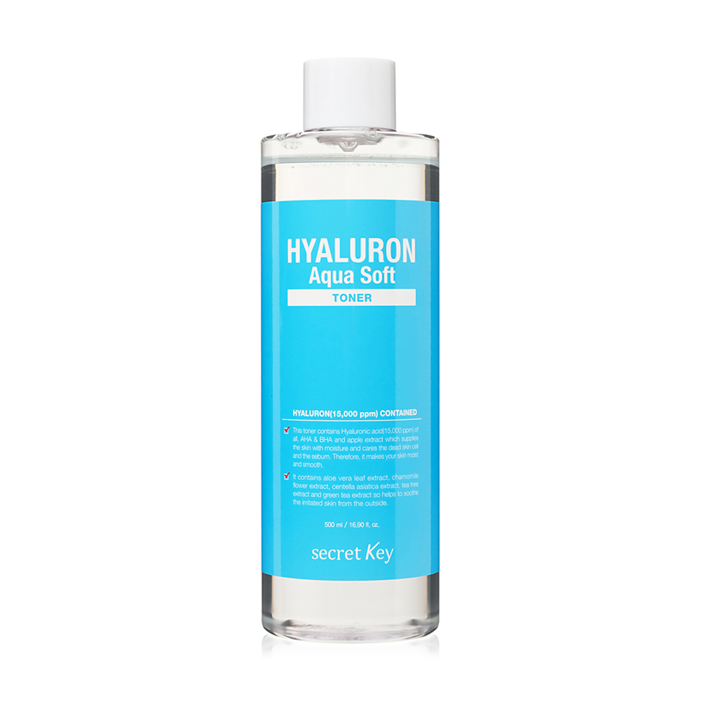 

Гіалуроновий тонер для обличчя Secret Key Hyaluron Aqua Soft Toner зволожувальний, 500 мл