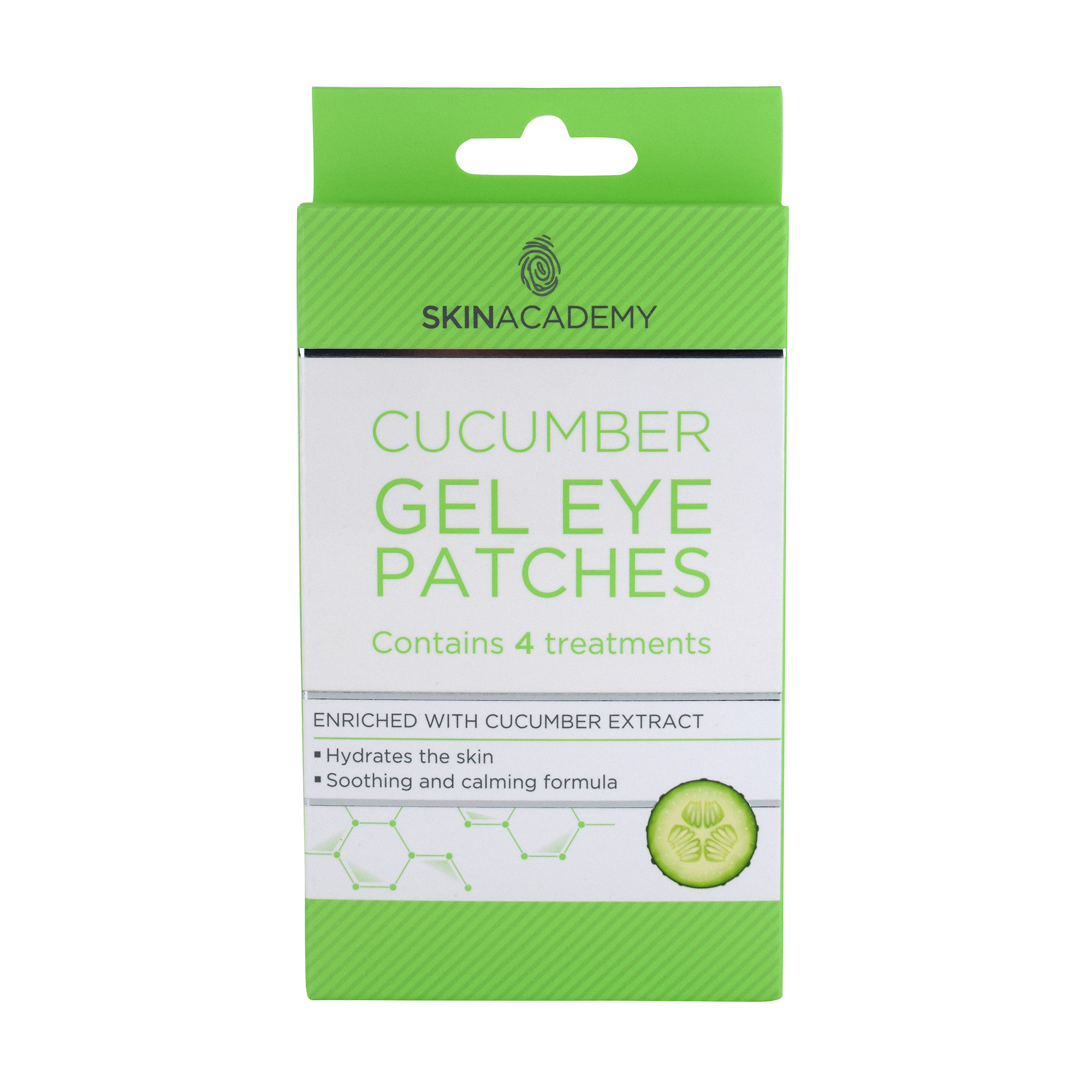 

Патчі для шкіри навколо очей Skin Academy Cucumber Gel Eye Patches з соком огірка, 8 шт