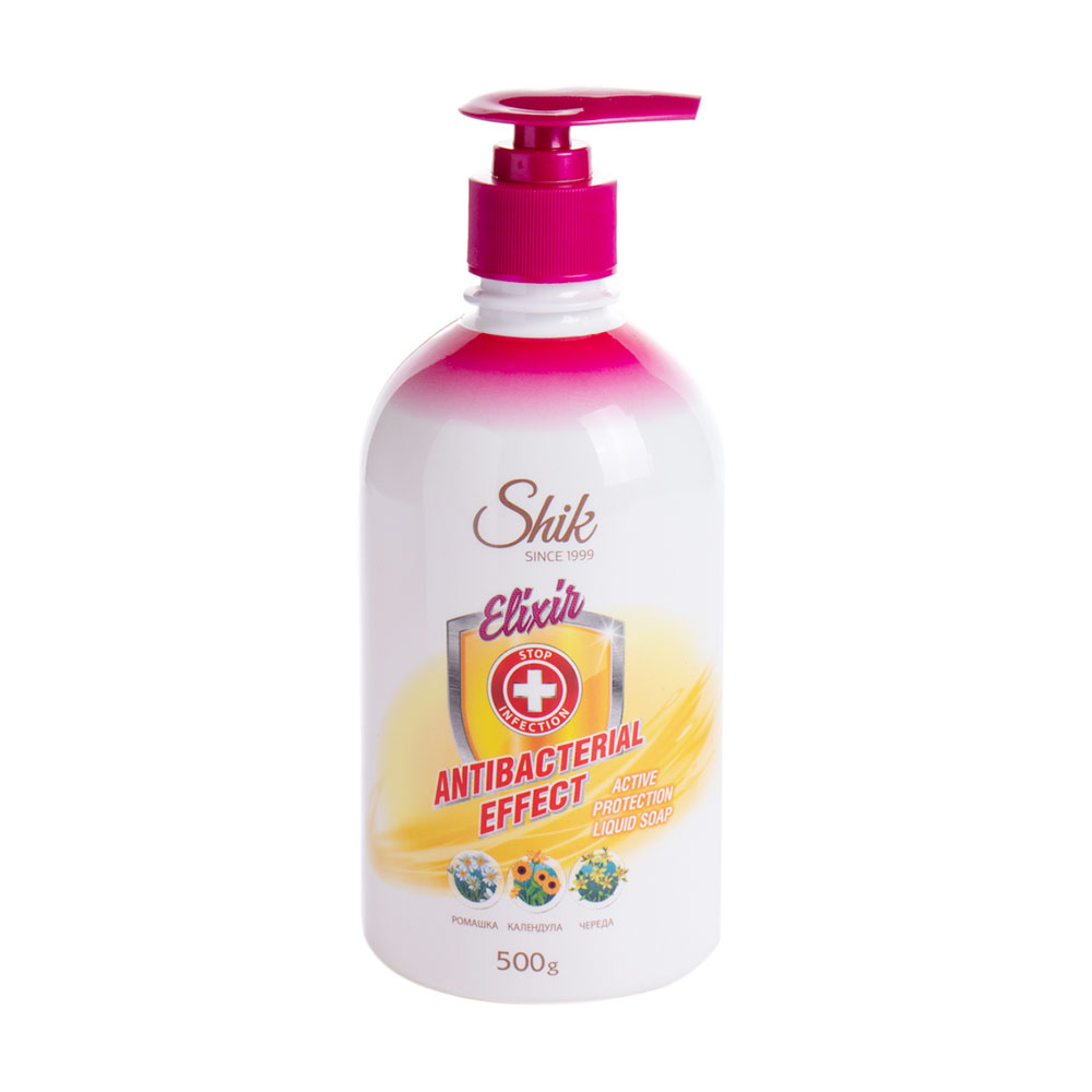 

Уцінка! Рідке мило Shik Elixir Antibacterial Effect Active Protection Liquid Soap Активний захист, 500 г