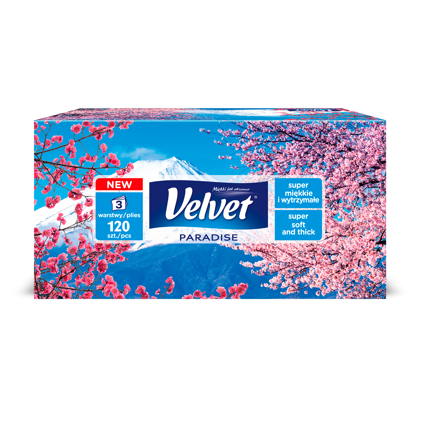 

Косметичні серветки Velvet Paradise 3-шарові, 120 шт