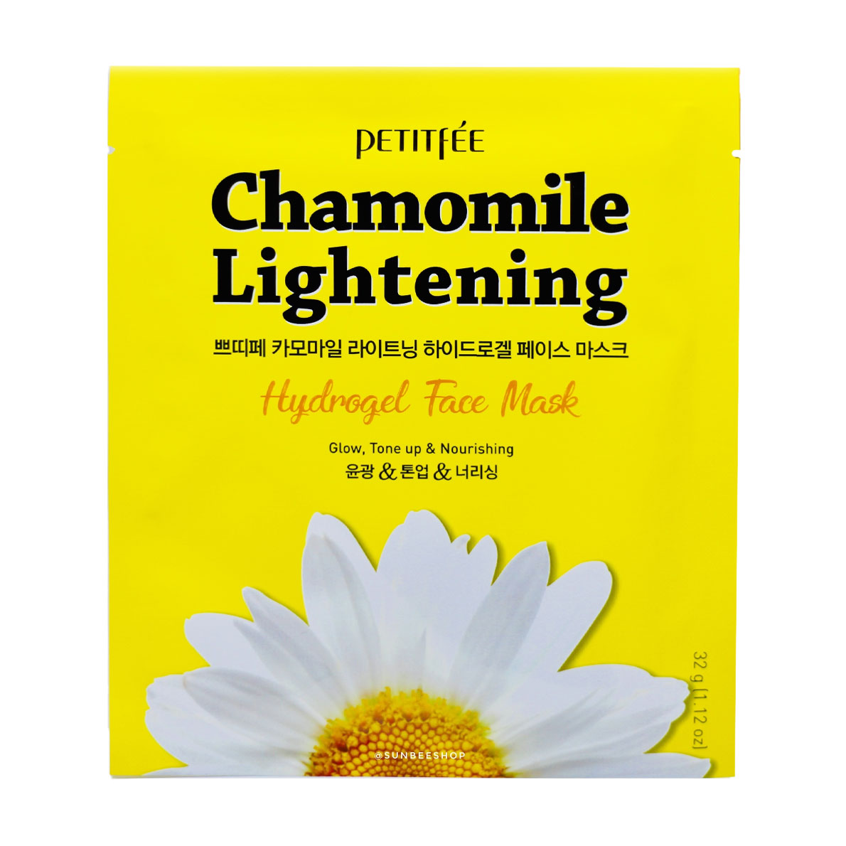 

Гідрогелева освітлювальна маска для обличчя Petitfee & Koelf Chamomile Lightening Hydrogel Face Mask з екстрактом ромашки, 1 шт