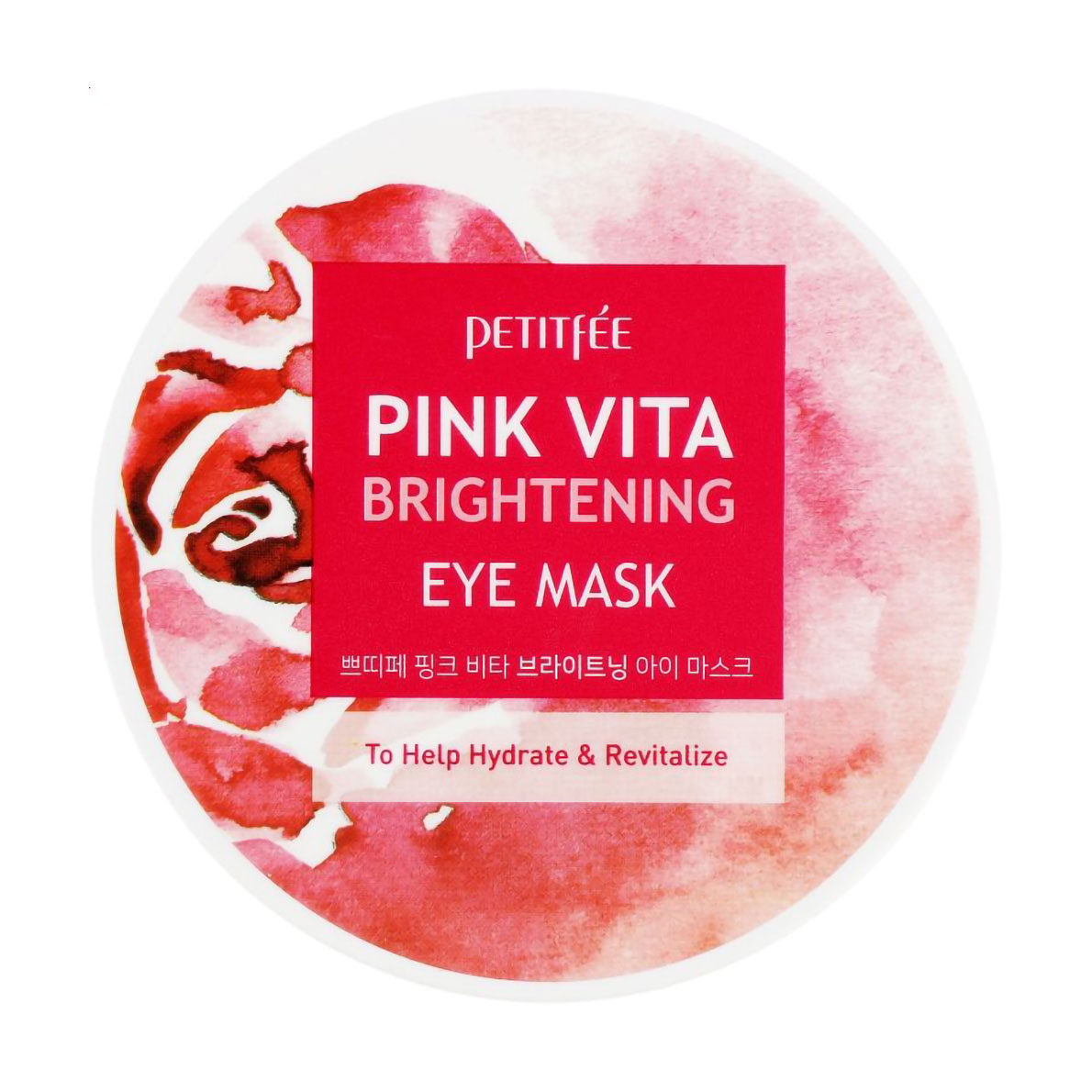 

Освітлювальні патчі для шкіри наколо очей Petitfee & Koelf Pink Vita Brightening Eye Mask з есенцією дамаської троянди, 60 шт