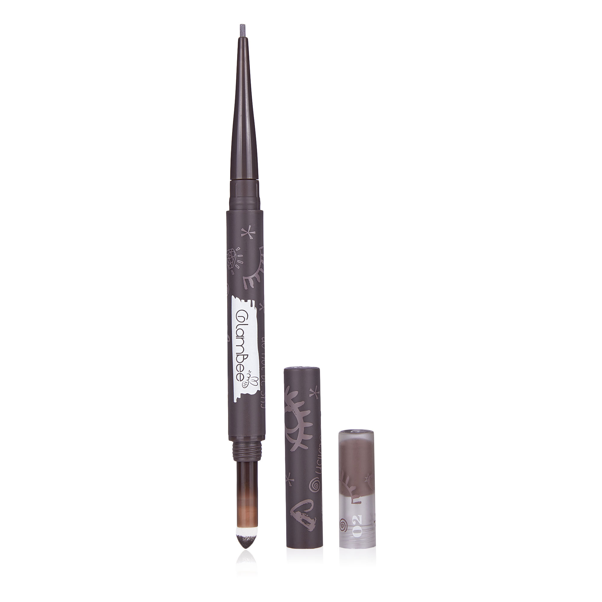 

Олівець та гель для брів GlamBee Wow Brow Pencil & Gel 02, 0.6 г