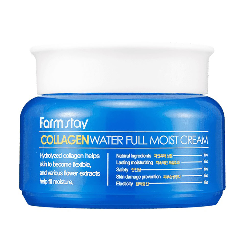 

Уцінка! Зволожувальний крем для обличчя FarmStay Collagen Water Full Moist Cream з гідролізованим колагеном, 100 г