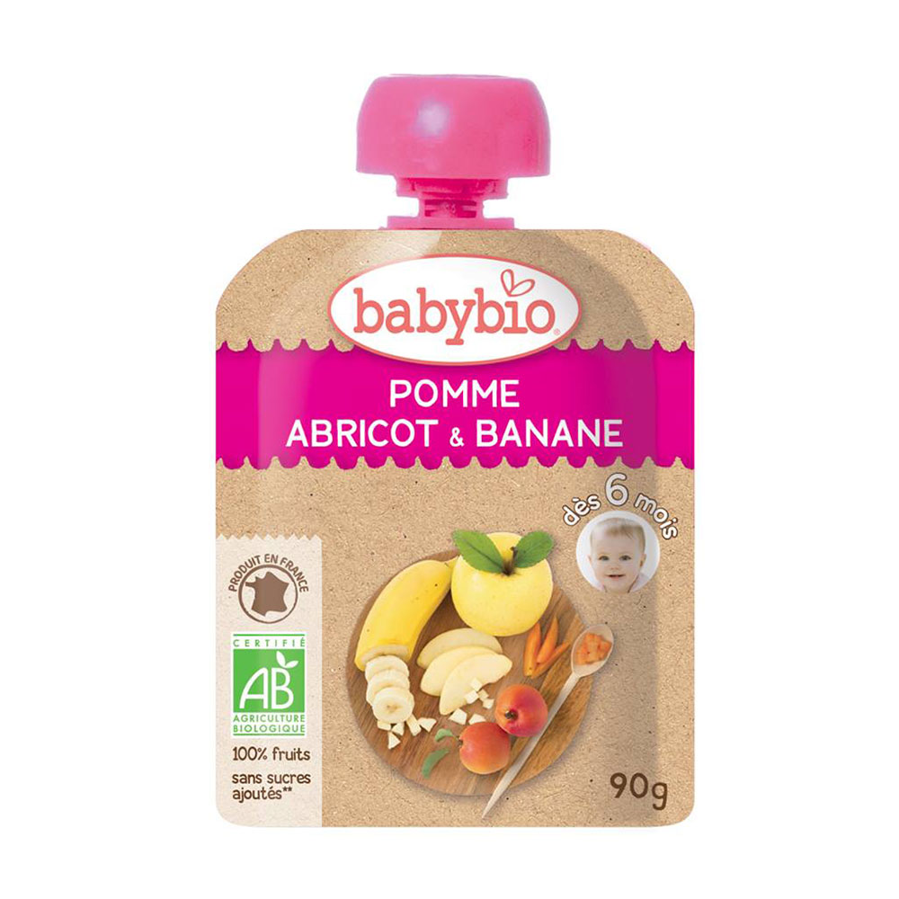 

Уцінка! Органічне пюре Babybio з яблука, абрикосу та банану, 90 г