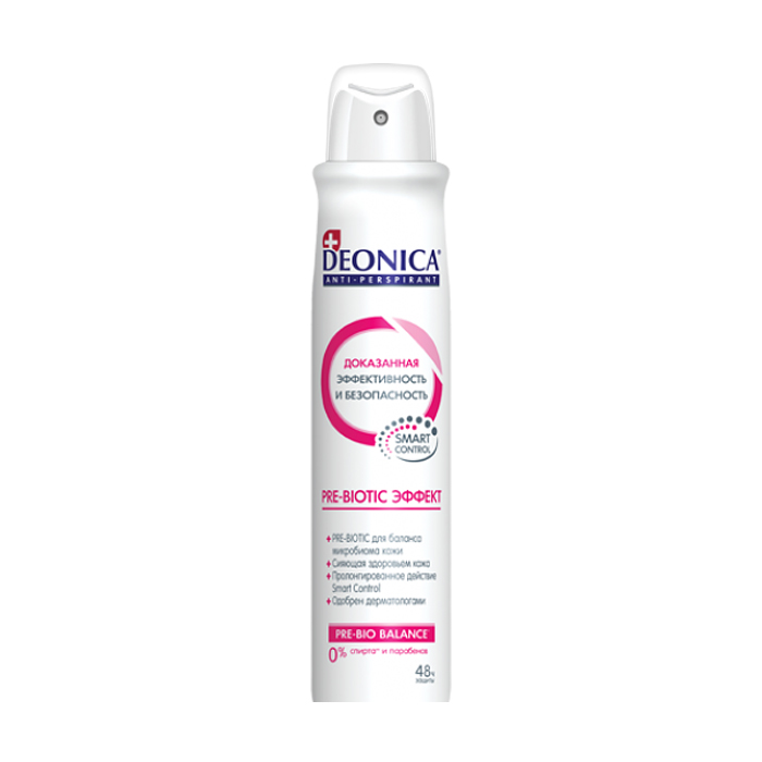

Антиперспірант-спрей жіночий Deonica Anti-Perspirant Pre-Bio Balance Pre-Biotic Ефект 48 H, 200 мл
