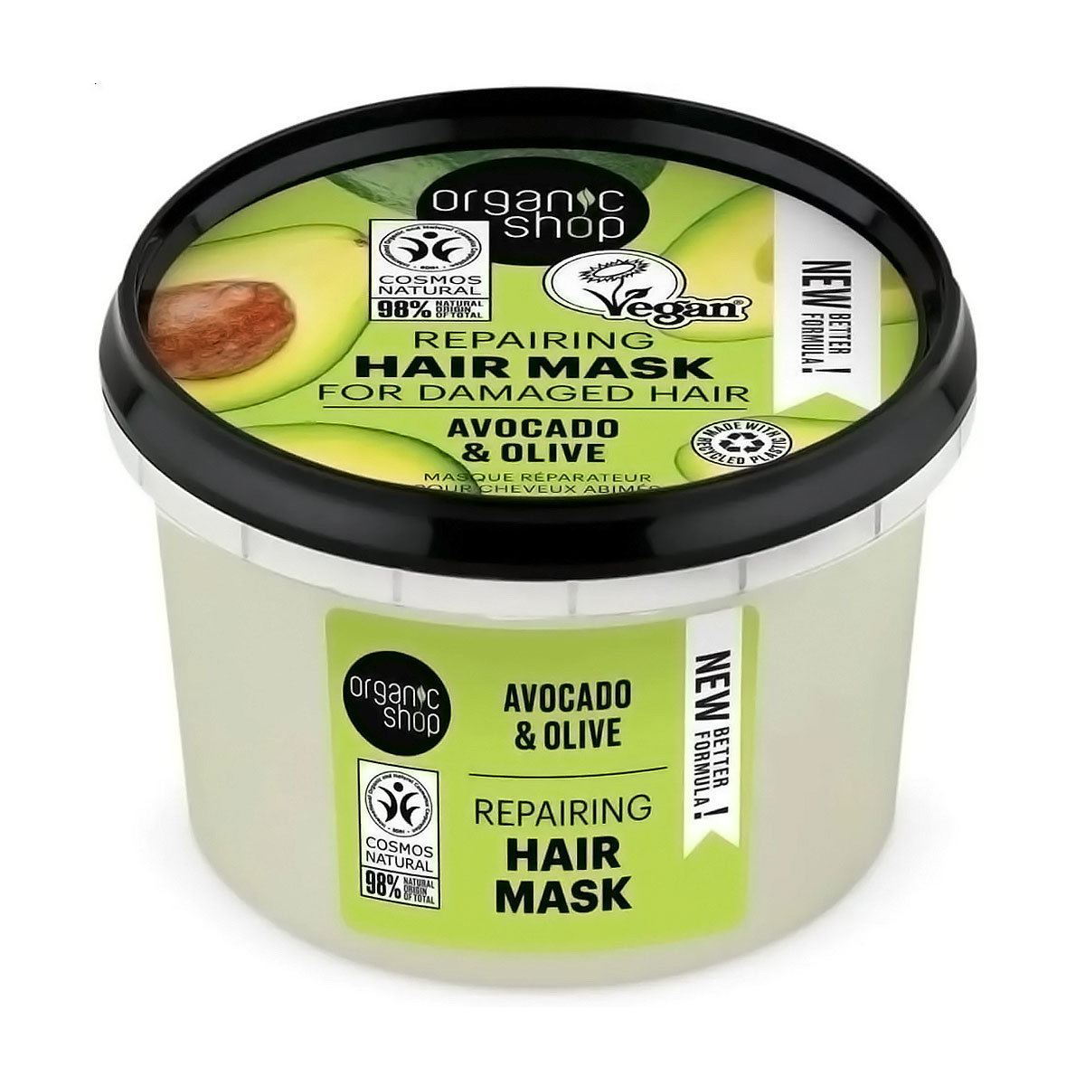 Маска для волосся Organic Shop Organic Avocado and Olive Hair Mask, 250 мл