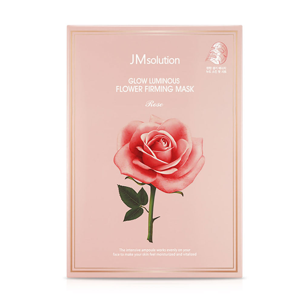 Акція на Тканинна маска для обличчя JMsolution Glow Luminous Flower Firming Mask з екстрактом дамаської троянди, 30 мл від Eva