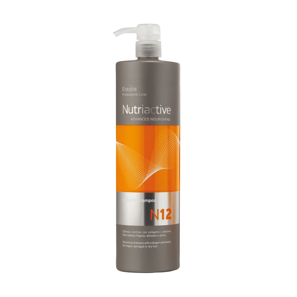 

Поживний шампунь Erayba Nutriactive Collastin Shampoo N12 для ламкого, пошкодженого та сухого волосся, з колагеном та еластином, 1 л