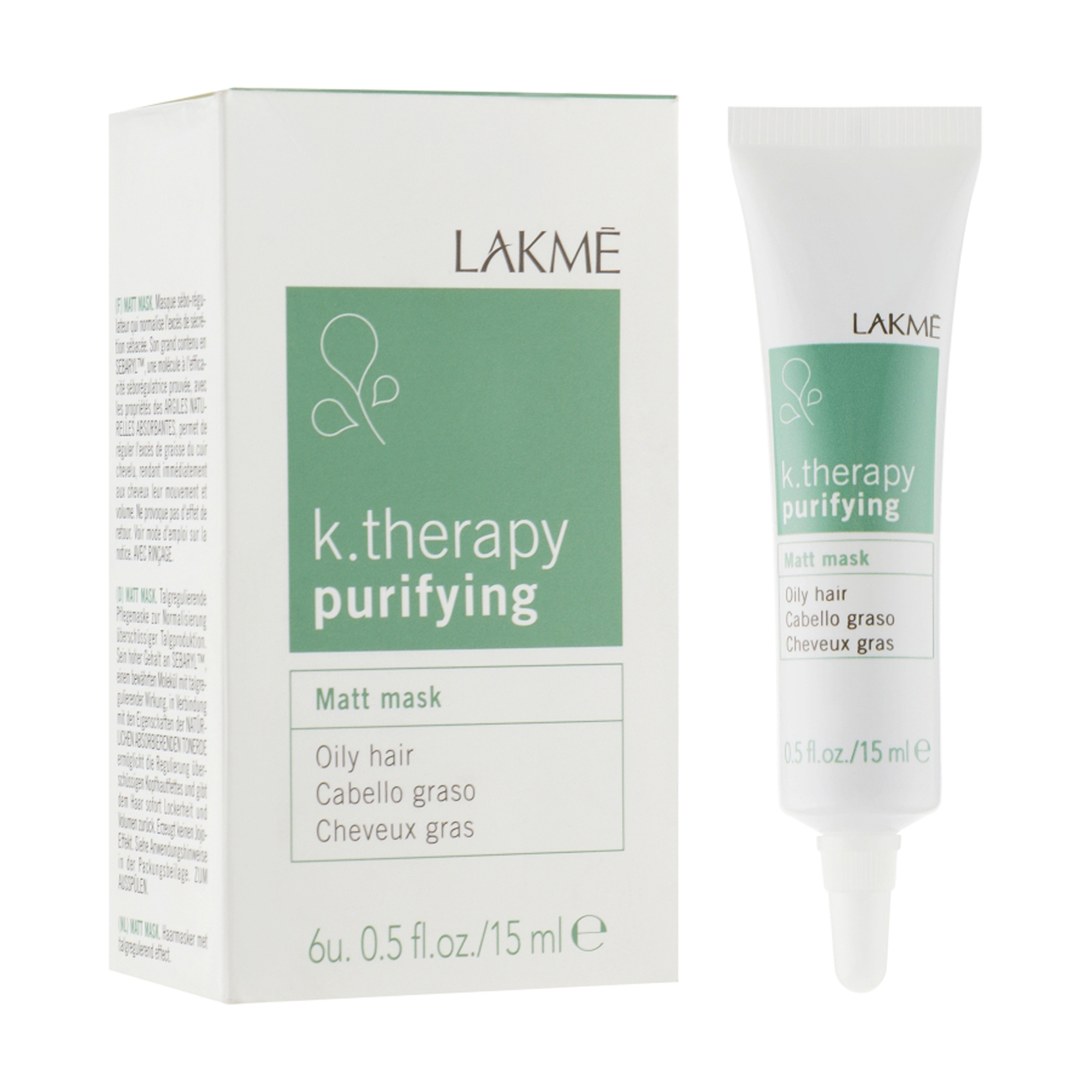 

Уцінка! Матувальна маска для жирного волосся Lakme K.Therapy Purifying Matt Mask, 6*15 мл