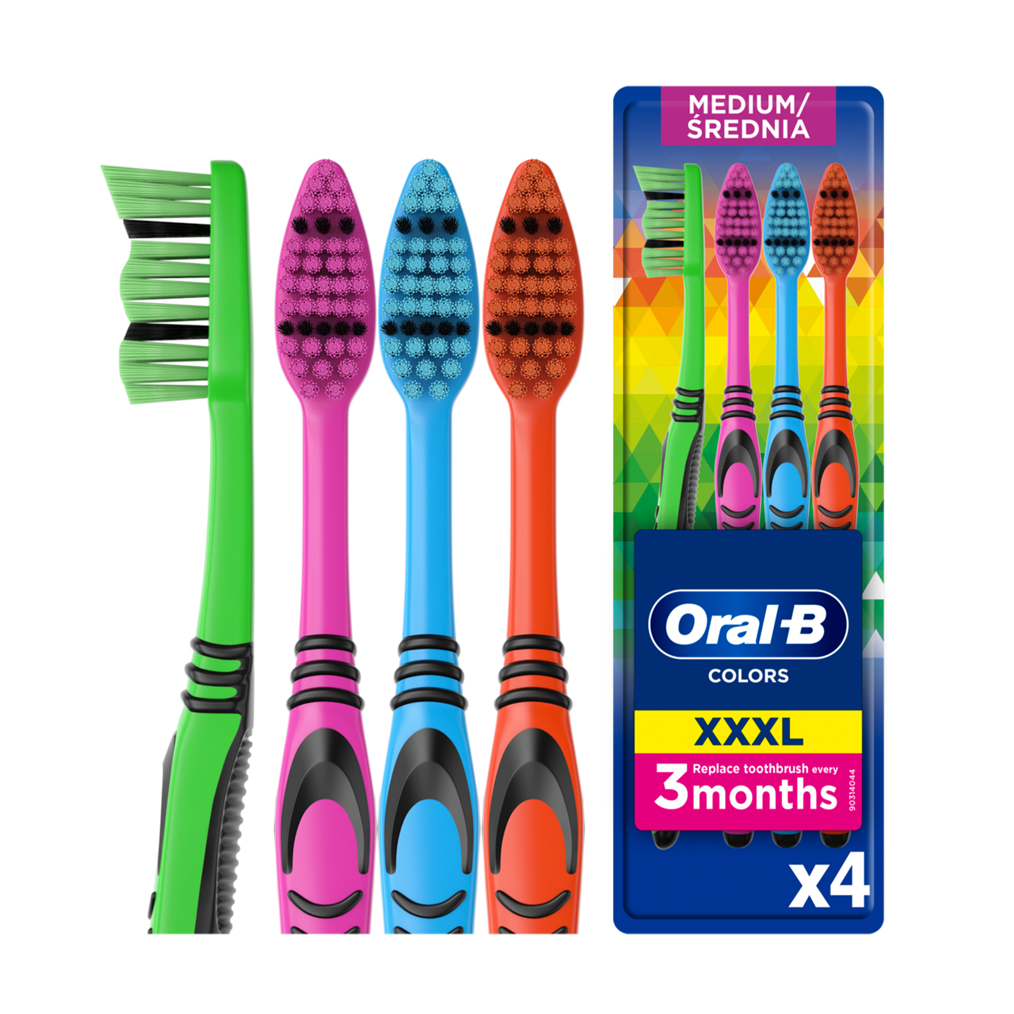 

Сімейний набір зубних щіток Oral-B Color Collection середньої жорсткості, 4 шт